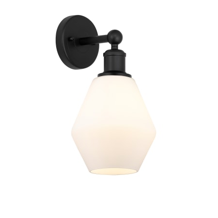 A large image of the Innovations Lighting 616-1W-12-6 Cindyrella Sconce Matte Black / Cased Matte White