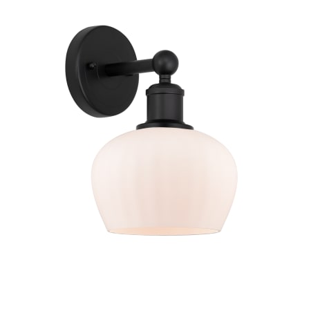 A large image of the Innovations Lighting 616-1W-10-7 Fenton Sconce Matte Black / Matte White