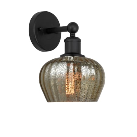 A large image of the Innovations Lighting 616-1W-10-7 Fenton Sconce Matte Black / Mercury