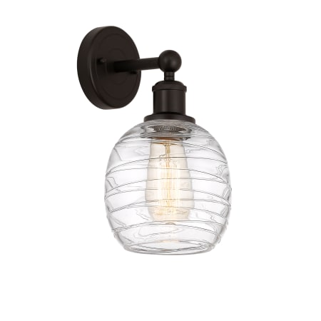 A large image of the Innovations Lighting 616-1W-12-6 Belfast Sconce Oil Rubbed Bronze / Deco Swirl