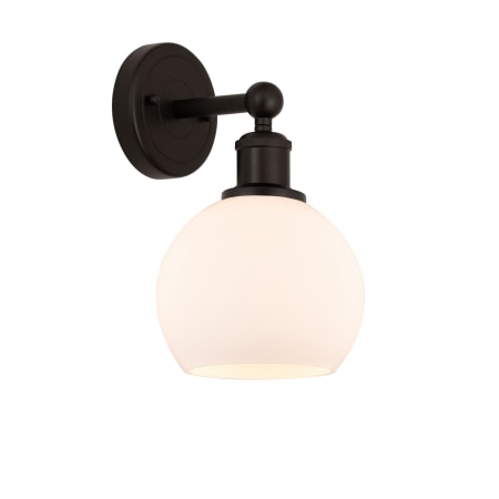 A large image of the Innovations Lighting 616-1W-11-6 Athens Sconce Oil Rubbed Bronze / Matte White