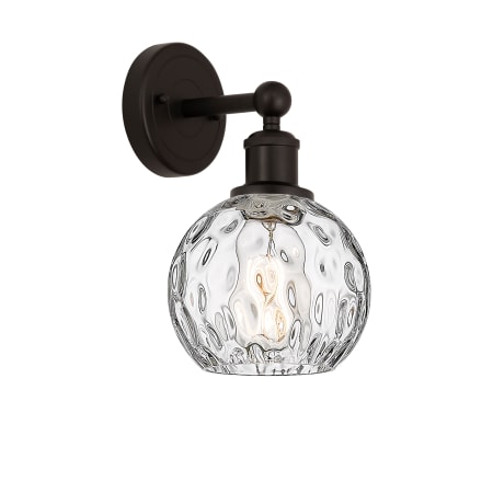 A large image of the Innovations Lighting 616-1W-11-6 Athens Sconce Oil Rubbed Bronze / Clear Water Glass