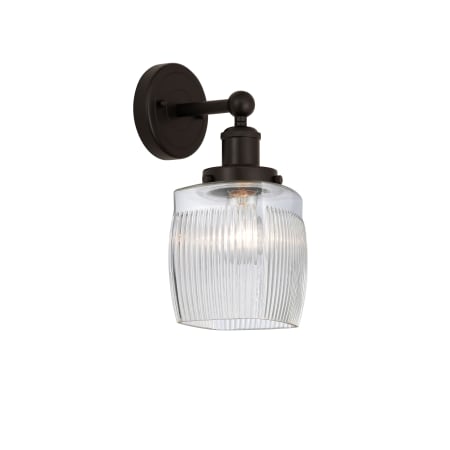 A large image of the Innovations Lighting 616-1W-12-6 Colton Sconce Oil Rubbed Bronze / Clear Crackle