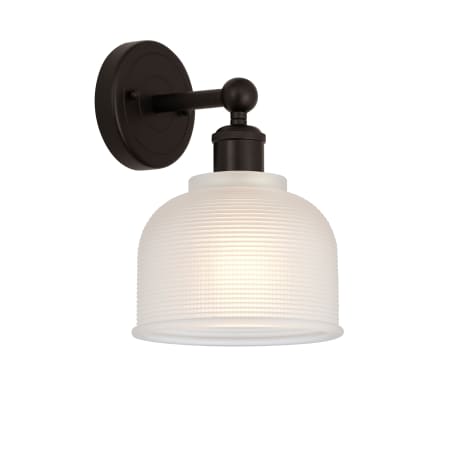 A large image of the Innovations Lighting 616-1W-11-6 Dayton Sconce Oil Rubbed Bronze / White