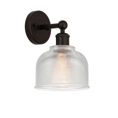 A large image of the Innovations Lighting 616-1W-11-6 Dayton Sconce Oil Rubbed Bronze / Clear