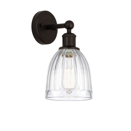 A large image of the Innovations Lighting 616-1W-12-6 Brookfield Sconce Oil Rubbed Bronze / Clear