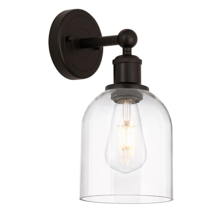 A large image of the Innovations Lighting 616-1W 12 6 Bella Sconce Oil Rubbed Bronze / Clear