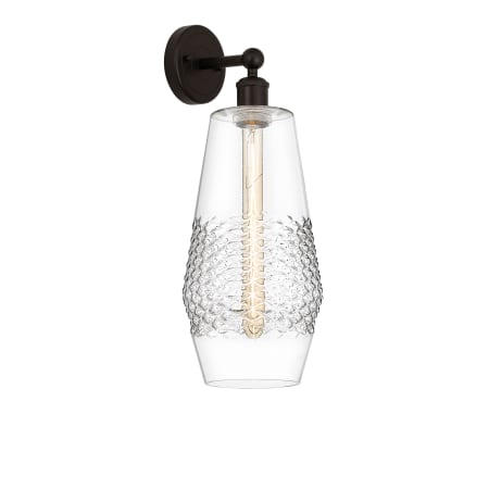 A large image of the Innovations Lighting 616-1W-19-7 Windham Sconce Oil Rubbed Bronze / Clear