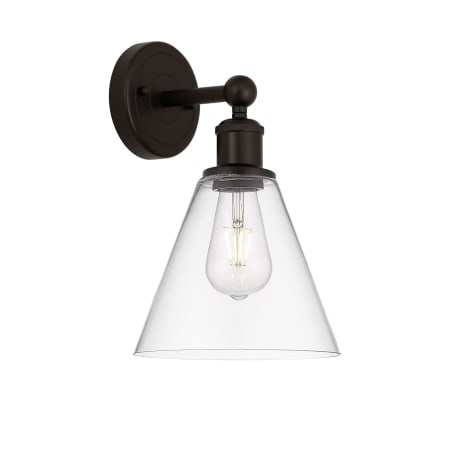 A large image of the Innovations Lighting 616-1W-13-8 Berkshire Sconce Oil Rubbed Bronze / Clear