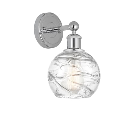 A large image of the Innovations Lighting 616-1W-11-6 Athens Sconce Polished Chrome / Clear Deco Swirl