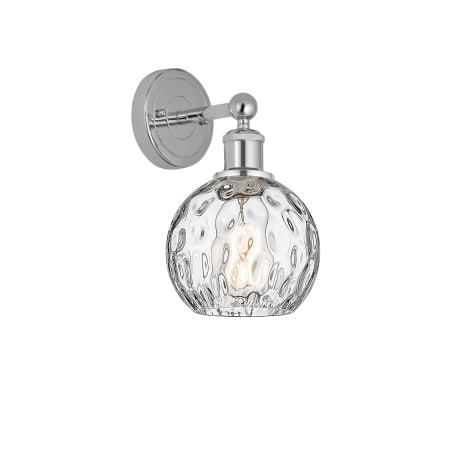 A large image of the Innovations Lighting 616-1W-11-6 Athens Sconce Polished Chrome / Clear Water Glass