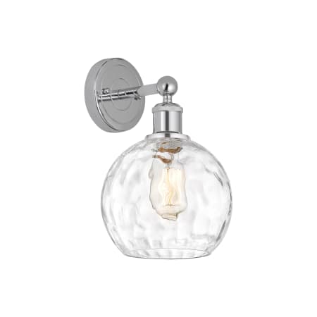 A large image of the Innovations Lighting 616-1W-13-8 Athens Sconce Polished Chrome / Clear Water Glass