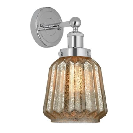 A large image of the Innovations Lighting 616-1W-10-7 Chatham Sconce Polished Chrome / Mercury