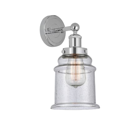 A large image of the Innovations Lighting 616-1W-13-6 Canton Sconce Polished Chrome / Seedy