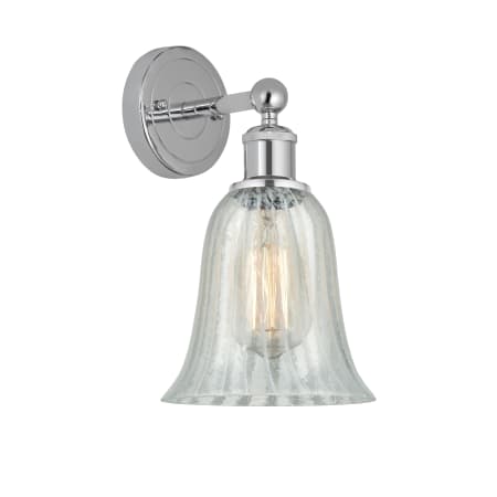 A large image of the Innovations Lighting 616-1W-14-6 Hanover Sconce Polished Chrome / Mouchette