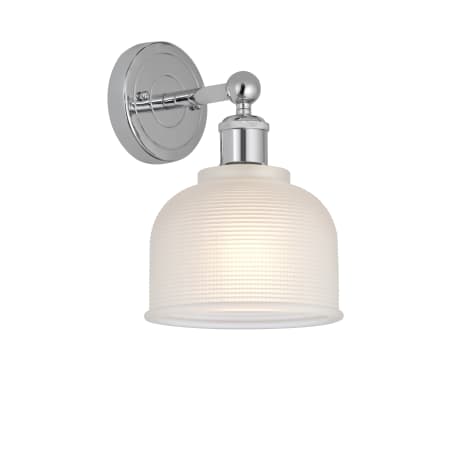 A large image of the Innovations Lighting 616-1W-11-6 Dayton Sconce Polished Chrome / White