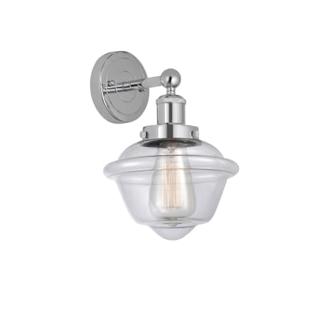 A large image of the Innovations Lighting 616-1W-10-7 Oxford Sconce Polished Chrome / Clear