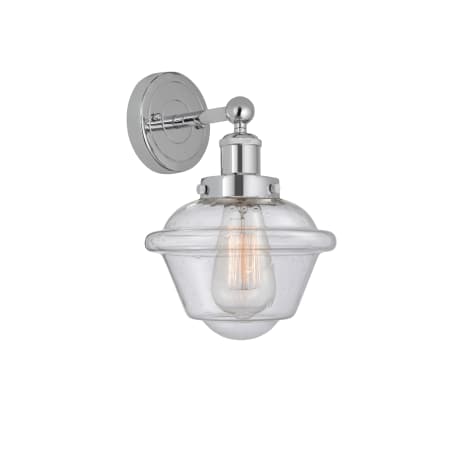 A large image of the Innovations Lighting 616-1W-10-7 Oxford Sconce Polished Chrome / Seedy