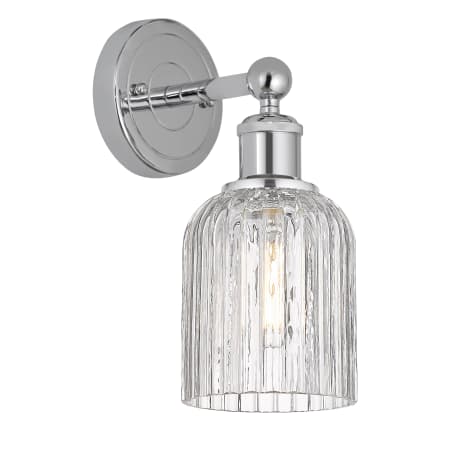 A large image of the Innovations Lighting 616-1W 11 5 Bridal Veil Sconce Polished Chrome