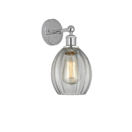 A large image of the Innovations Lighting 616-1W-13-6 Eaton Sconce Polished Chrome / Clear