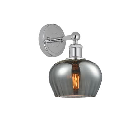 A large image of the Innovations Lighting 616-1W-10-7 Fenton Sconce Polished Chrome / Plated Smoke