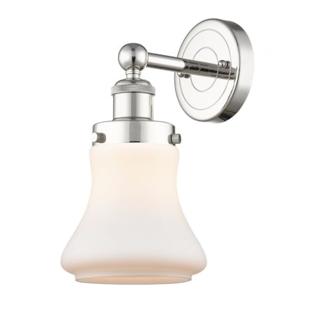 A large image of the Innovations Lighting 616-1W-10-7 Bellmont Sconce Polished Nickel / Matte White