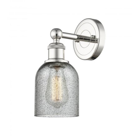 A large image of the Innovations Lighting 616-1W-12-5 Caledonia Sconce Polished Nickel / Charcoal