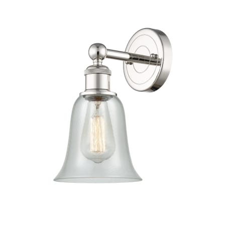 A large image of the Innovations Lighting 616-1W-14-6 Hanover Sconce Polished Nickel / Fishnet