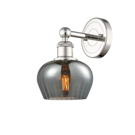 A large image of the Innovations Lighting 616-1W-10-7 Fenton Sconce Polished Nickel / Plated Smoke