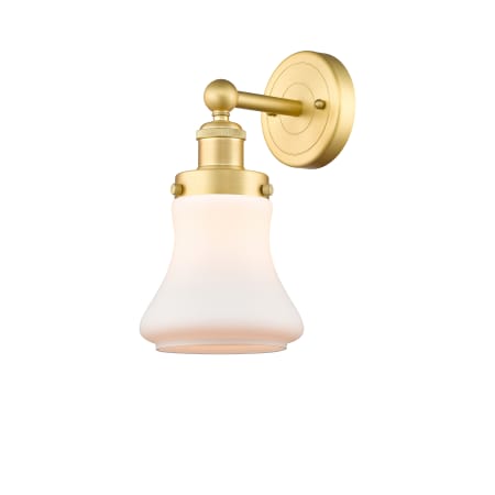 A large image of the Innovations Lighting 616-1W-10-7 Bellmont Sconce Satin Gold / Matte White