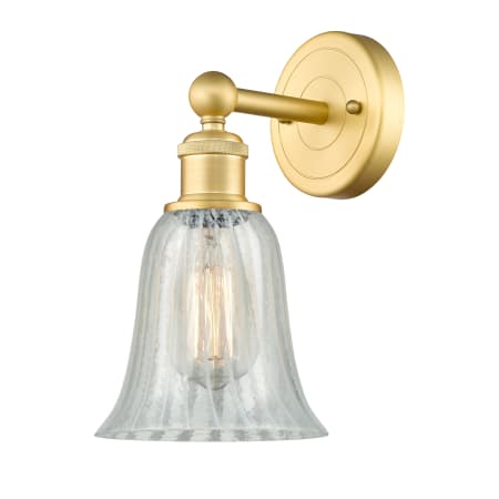 A large image of the Innovations Lighting 616-1W-14-6 Hanover Sconce Satin Gold / Mouchette