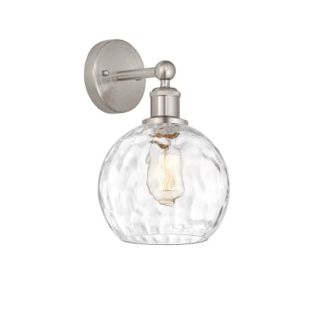A large image of the Innovations Lighting 616-1W-13-8 Athens Sconce Brushed Satin Nickel / Clear Water Glass