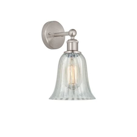 A large image of the Innovations Lighting 616-1W-14-6 Hanover Sconce Brushed Satin Nickel / Mouchette