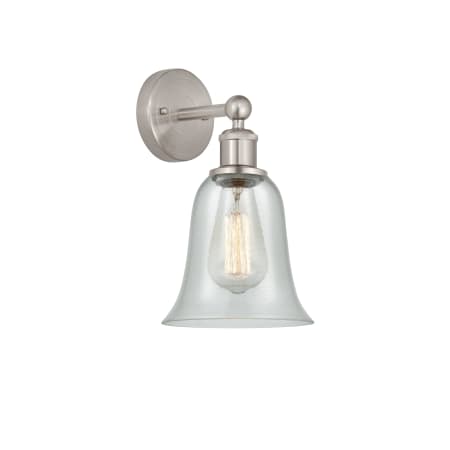 A large image of the Innovations Lighting 616-1W-14-6 Hanover Sconce Brushed Satin Nickel / Fishnet