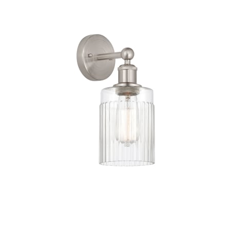 A large image of the Innovations Lighting 616-1W-12-5 Hadley Sconce Brushed Satin Nickel / Clear