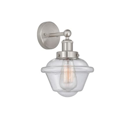 A large image of the Innovations Lighting 616-1W-10-7 Oxford Sconce Brushed Satin Nickel / Seedy