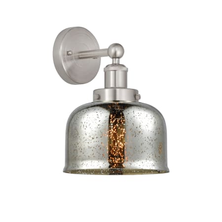A large image of the Innovations Lighting 616-1W-10-7-L Bell Sconce Brushed Satin Nickel / Mercury