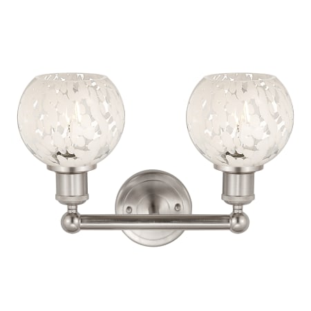 A large image of the Innovations Lighting 616-2W 10 15 White Mouchette Vanity Alternate Image