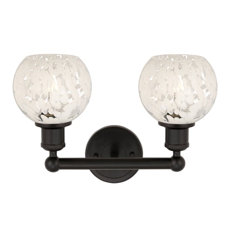 A large image of the Innovations Lighting 616-2W 10 15 White Mouchette Vanity Alternate Image