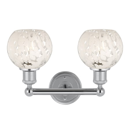 A large image of the Innovations Lighting 616-2W 10 15 White Mouchette Vanity Alternate Image