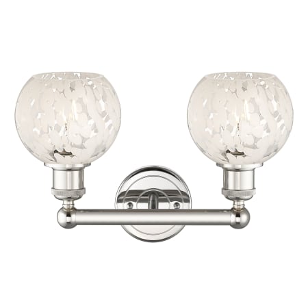 A large image of the Innovations Lighting 616-2W 10 15 White Mouchette Vanity Alternate Image