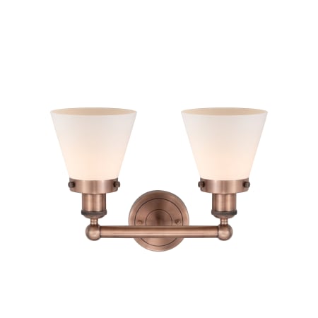 A large image of the Innovations Lighting 616-2W-10-16 Cone Vanity Alternate Image