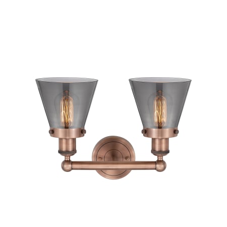 A large image of the Innovations Lighting 616-2W-10-16 Cone Vanity Alternate Image