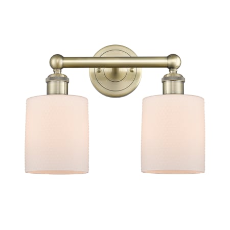 A large image of the Innovations Lighting 616-2W-12-14 Cobbleskill Vanity Alternate Image