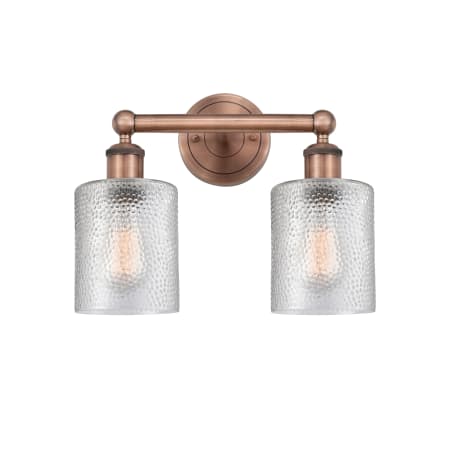 A large image of the Innovations Lighting 616-2W-12-14 Cobbleskill Vanity Alternate Image