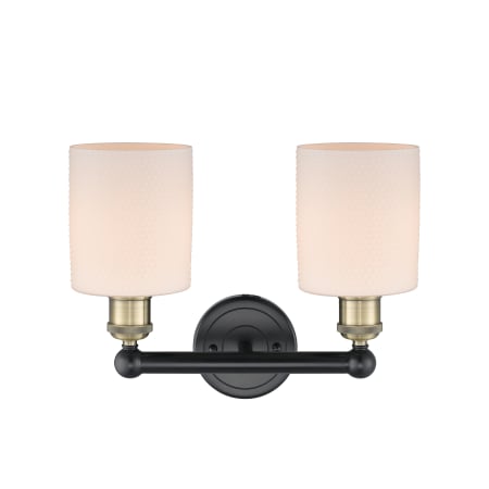 A large image of the Innovations Lighting 616-2W-12-14 Cobbleskill Vanity Alternate Image