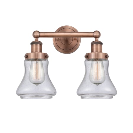 A large image of the Innovations Lighting 616-2W-10-16 Bellmont Vanity Antique Copper / Seedy