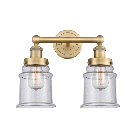 A large image of the Innovations Lighting 616-2W-13-15 Canton Vanity Brushed Brass / Seedy