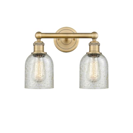 A large image of the Innovations Lighting 616-2W-12-14 Caledonia Vanity Brushed Brass / Mica