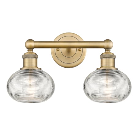 A large image of the Innovations Lighting 616-2W 9 15 Ithaca Vanity Brushed Brass